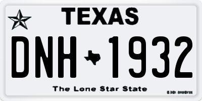 TX license plate DNH1932
