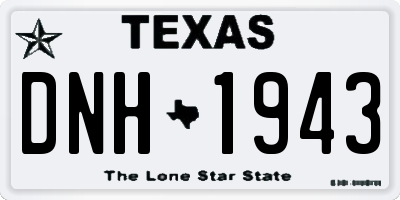 TX license plate DNH1943