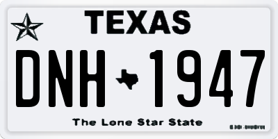 TX license plate DNH1947