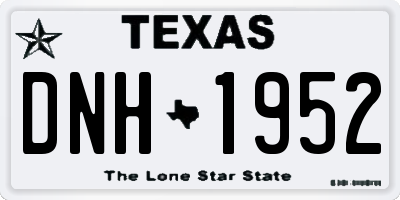 TX license plate DNH1952