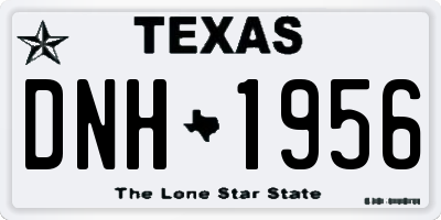 TX license plate DNH1956