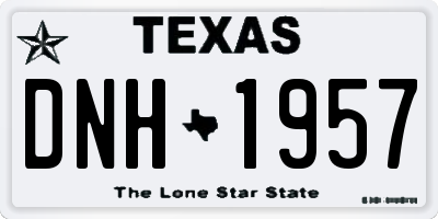 TX license plate DNH1957