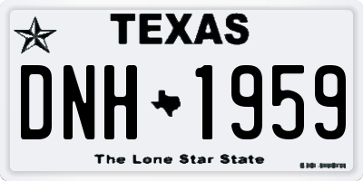 TX license plate DNH1959