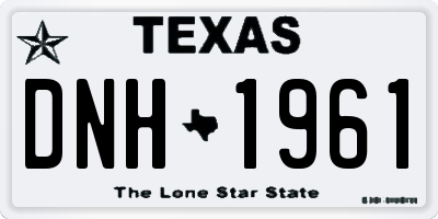 TX license plate DNH1961