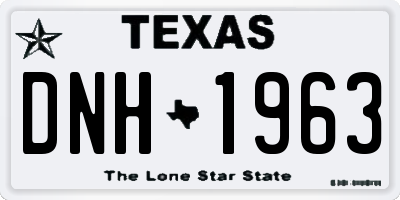 TX license plate DNH1963