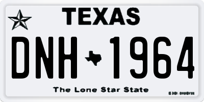TX license plate DNH1964