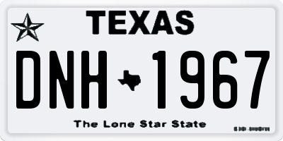TX license plate DNH1967