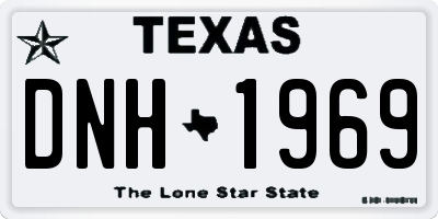 TX license plate DNH1969