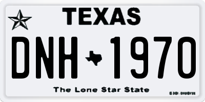 TX license plate DNH1970