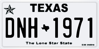 TX license plate DNH1971