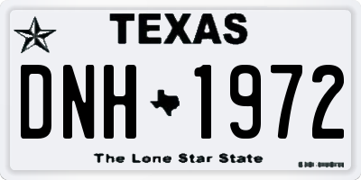 TX license plate DNH1972