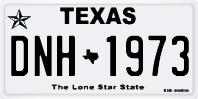 TX license plate DNH1973