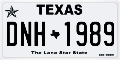 TX license plate DNH1989