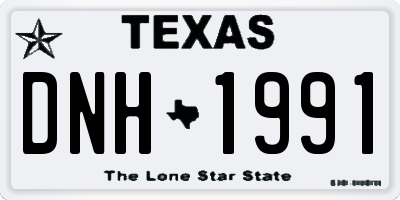 TX license plate DNH1991