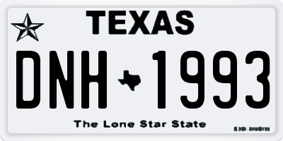 TX license plate DNH1993