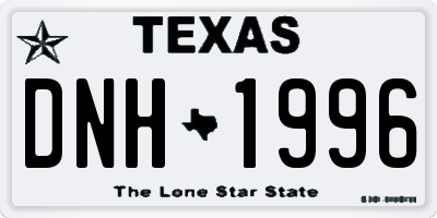 TX license plate DNH1996