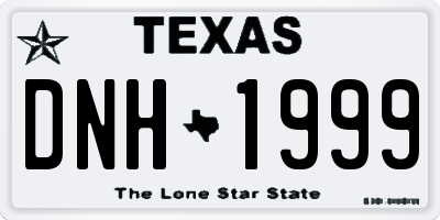 TX license plate DNH1999