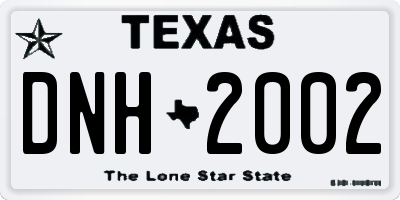 TX license plate DNH2002