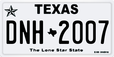 TX license plate DNH2007