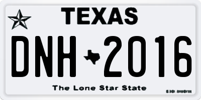 TX license plate DNH2016