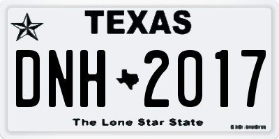 TX license plate DNH2017