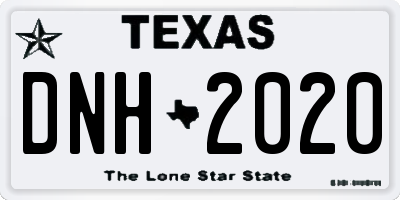 TX license plate DNH2020