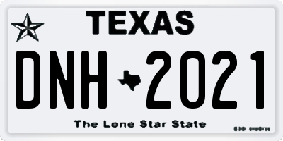 TX license plate DNH2021