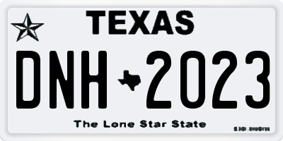 TX license plate DNH2023