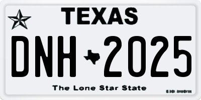 TX license plate DNH2025