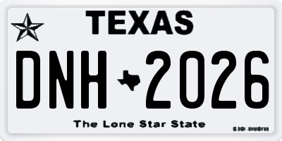 TX license plate DNH2026