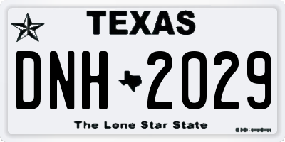 TX license plate DNH2029