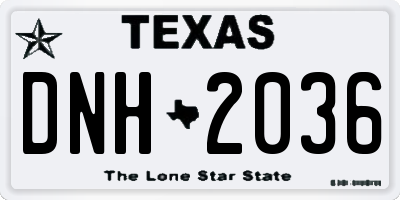 TX license plate DNH2036