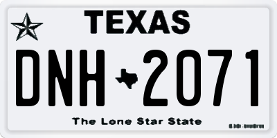 TX license plate DNH2071