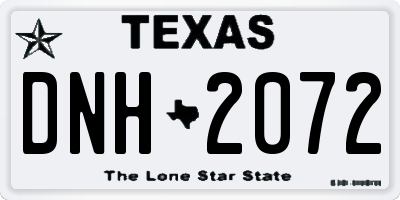 TX license plate DNH2072
