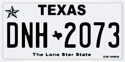 TX license plate DNH2073