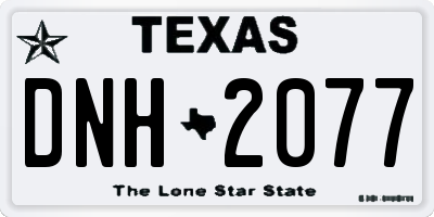 TX license plate DNH2077
