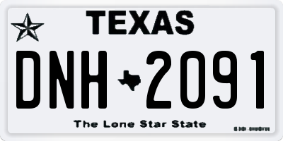 TX license plate DNH2091