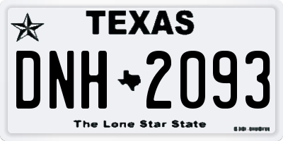 TX license plate DNH2093