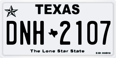 TX license plate DNH2107