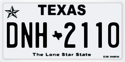 TX license plate DNH2110
