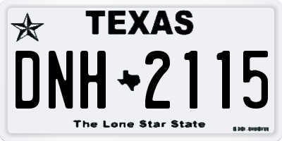 TX license plate DNH2115