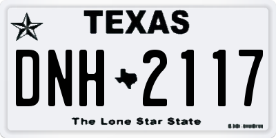 TX license plate DNH2117