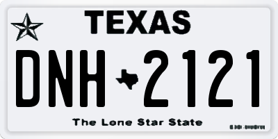 TX license plate DNH2121