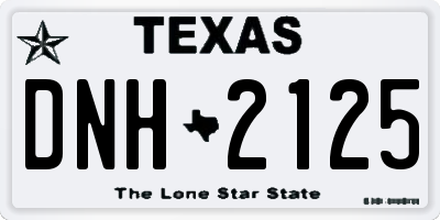 TX license plate DNH2125