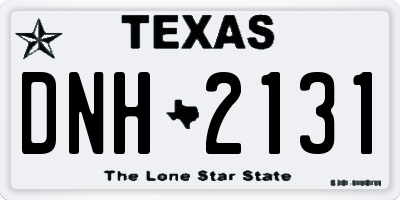 TX license plate DNH2131