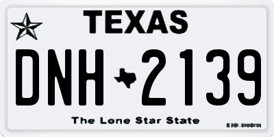 TX license plate DNH2139
