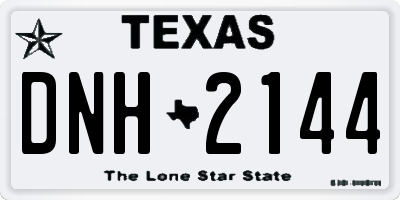 TX license plate DNH2144