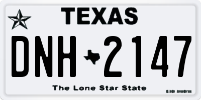 TX license plate DNH2147