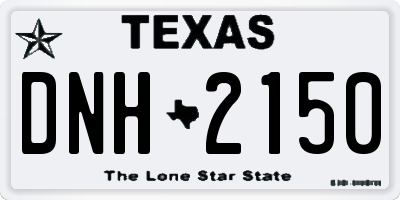 TX license plate DNH2150