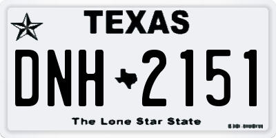 TX license plate DNH2151
